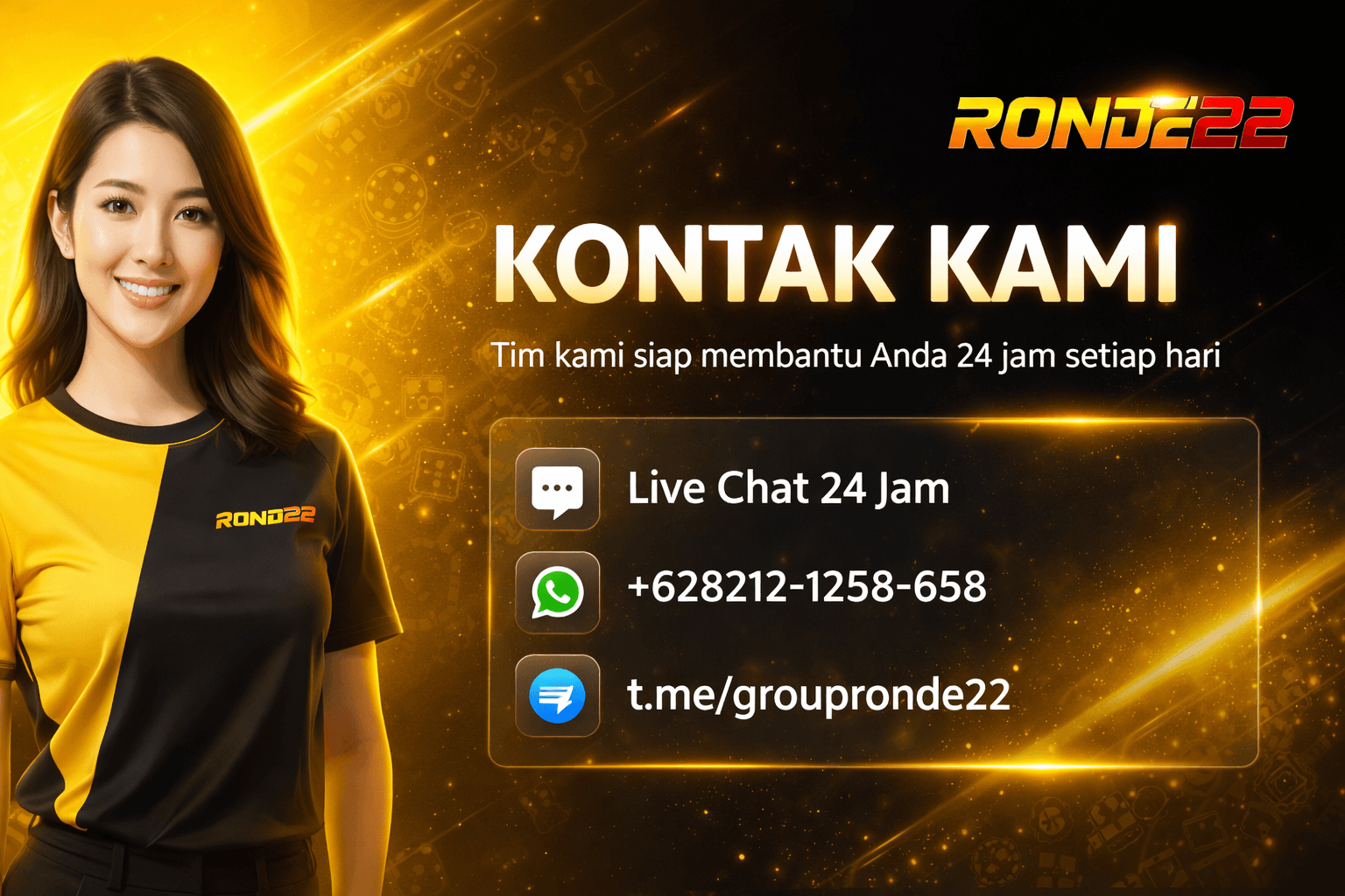 Kontak RONDE22 - Customer Service 24 Jam Siap Melayani Member